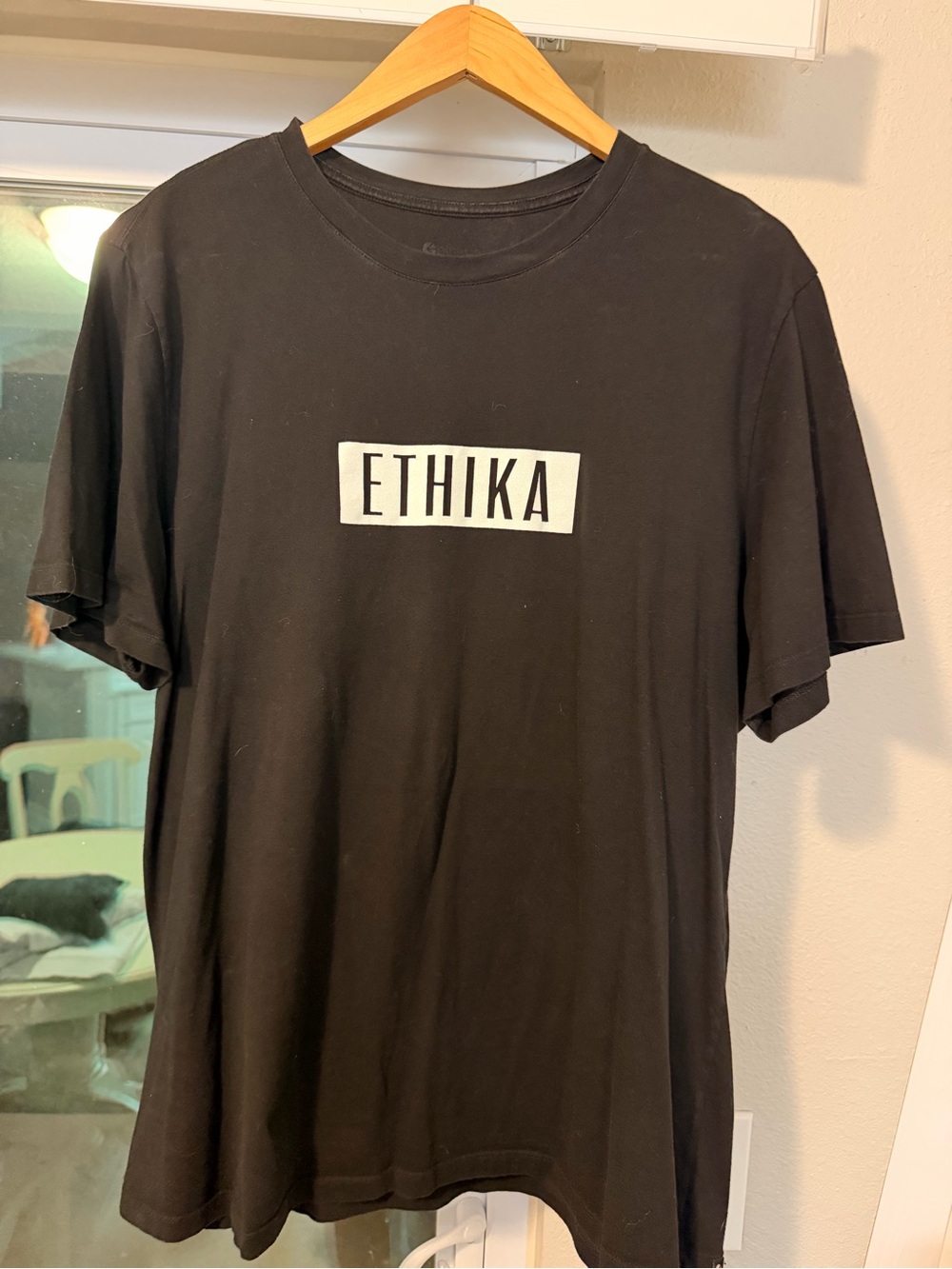 ethika Black Short-Sleeve Logo Tee with White Box Print
